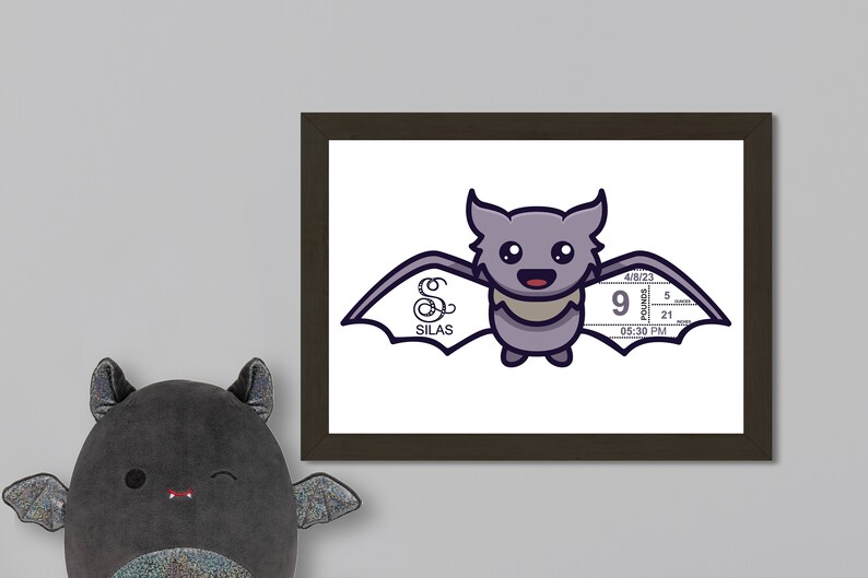 Embrace the Dark Side with Adorable Baby Bat Birth Stats Printable